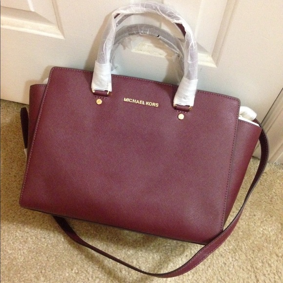 NWT Michael Kors large Selma Satchel Claret - Picture 4 of 4